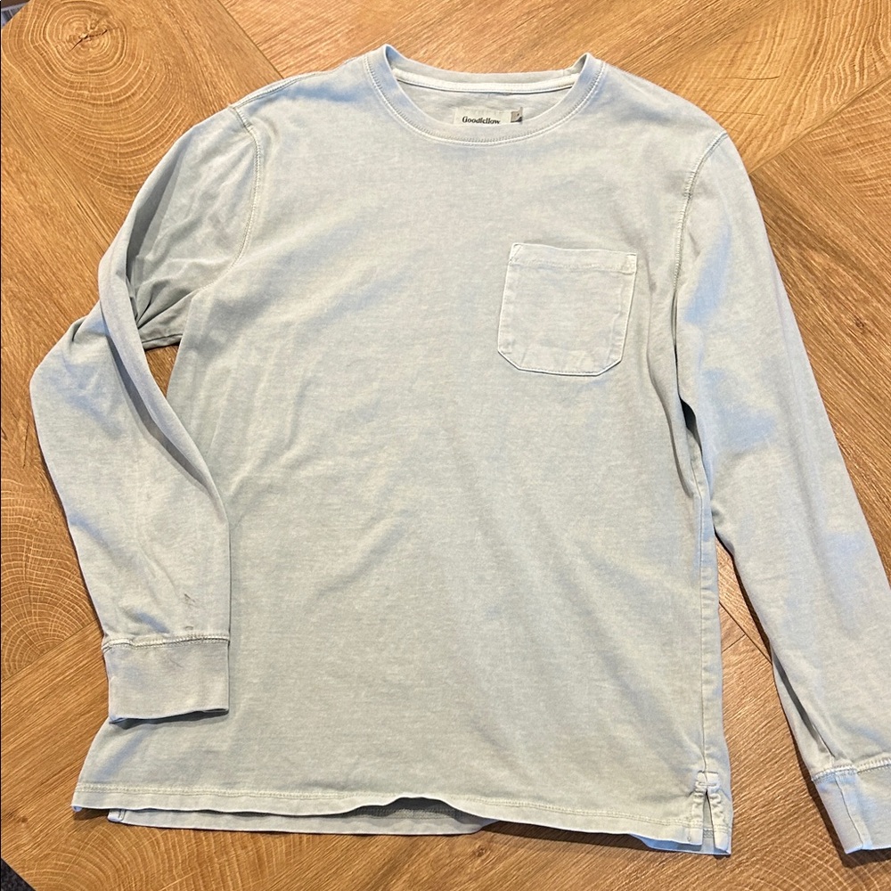 Goodfellow & Co Pale Blue Long-Sleeve Pocket Tee